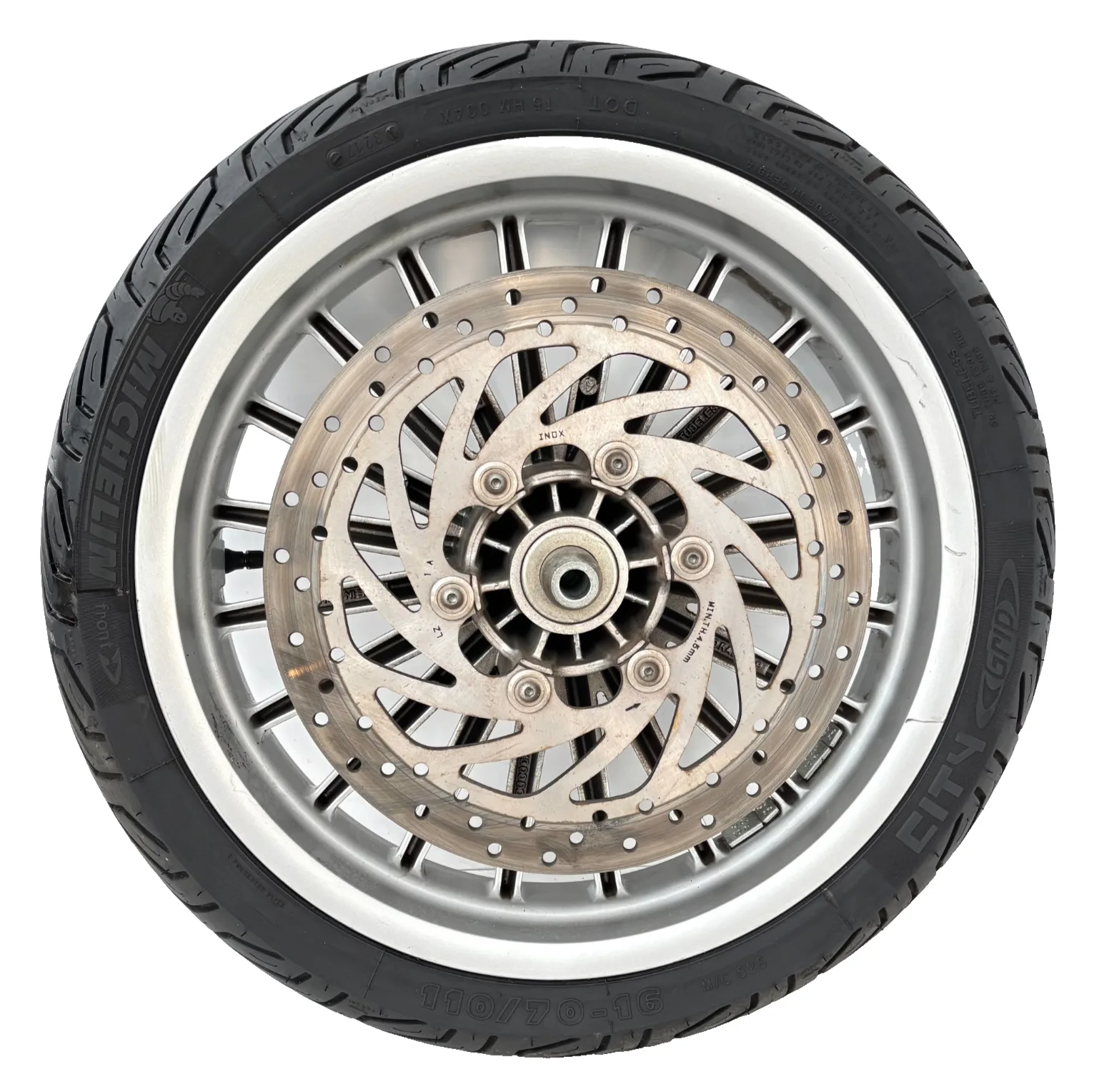 RUOTA ANTERIORE PIAGGIO BEVERLY 300 (M692M)(2010-2016) CERCHIO+GOMMA 110/70 R16