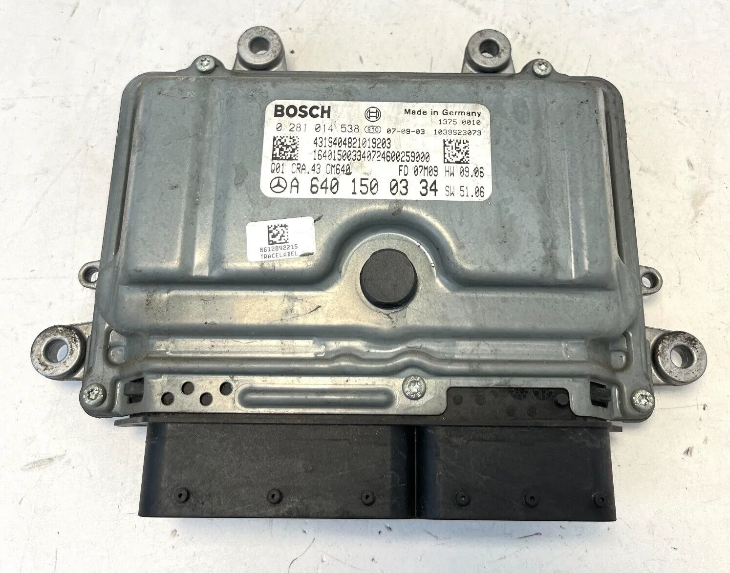 CENTRALINA MOTORE ECU MERCEDES CLASSE B (W245) A6401500334 - 0281014538