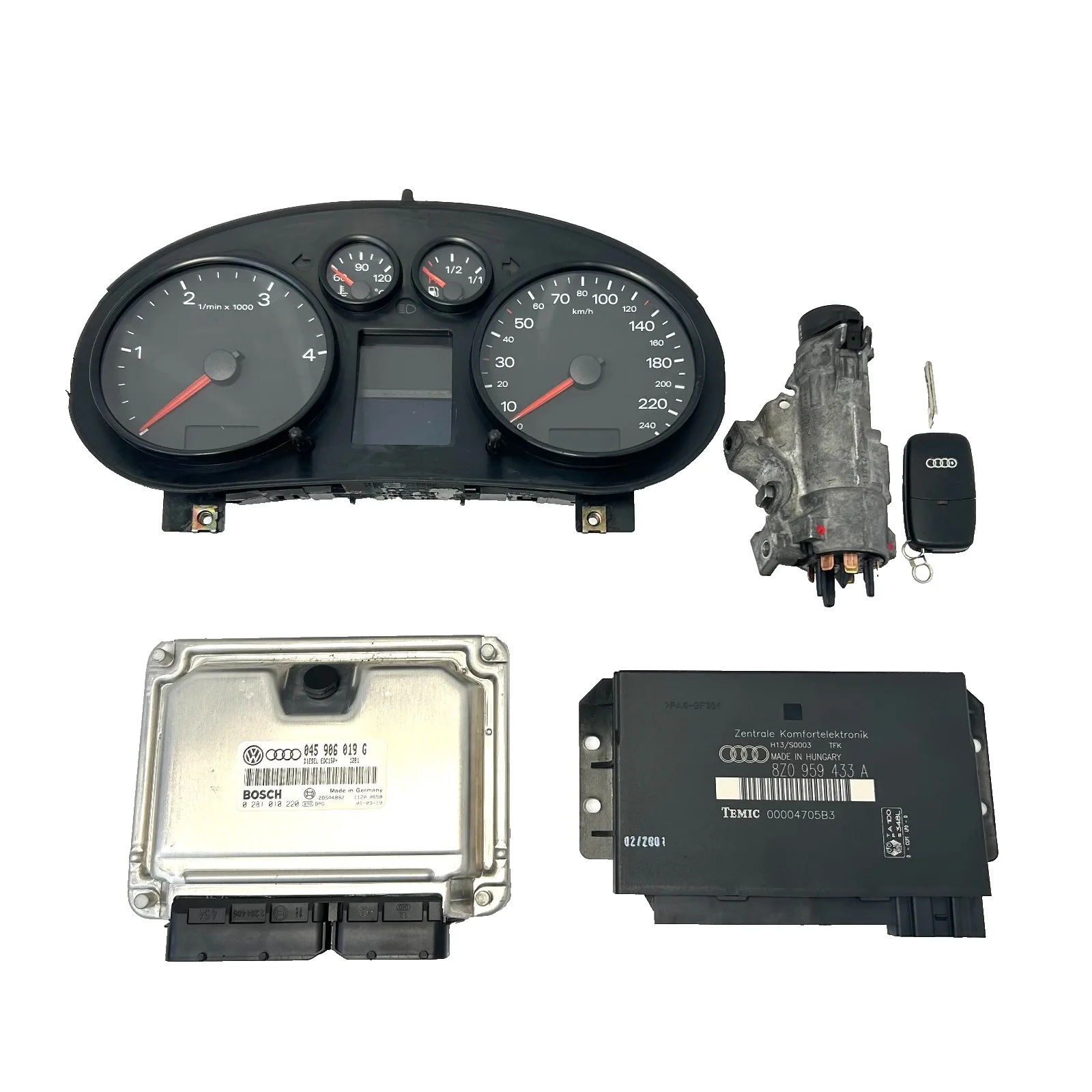 KIT CHIAVE AUDI A2 1.4 TDI 75 CV (2000-2005) 8Z0959433A 045906019G