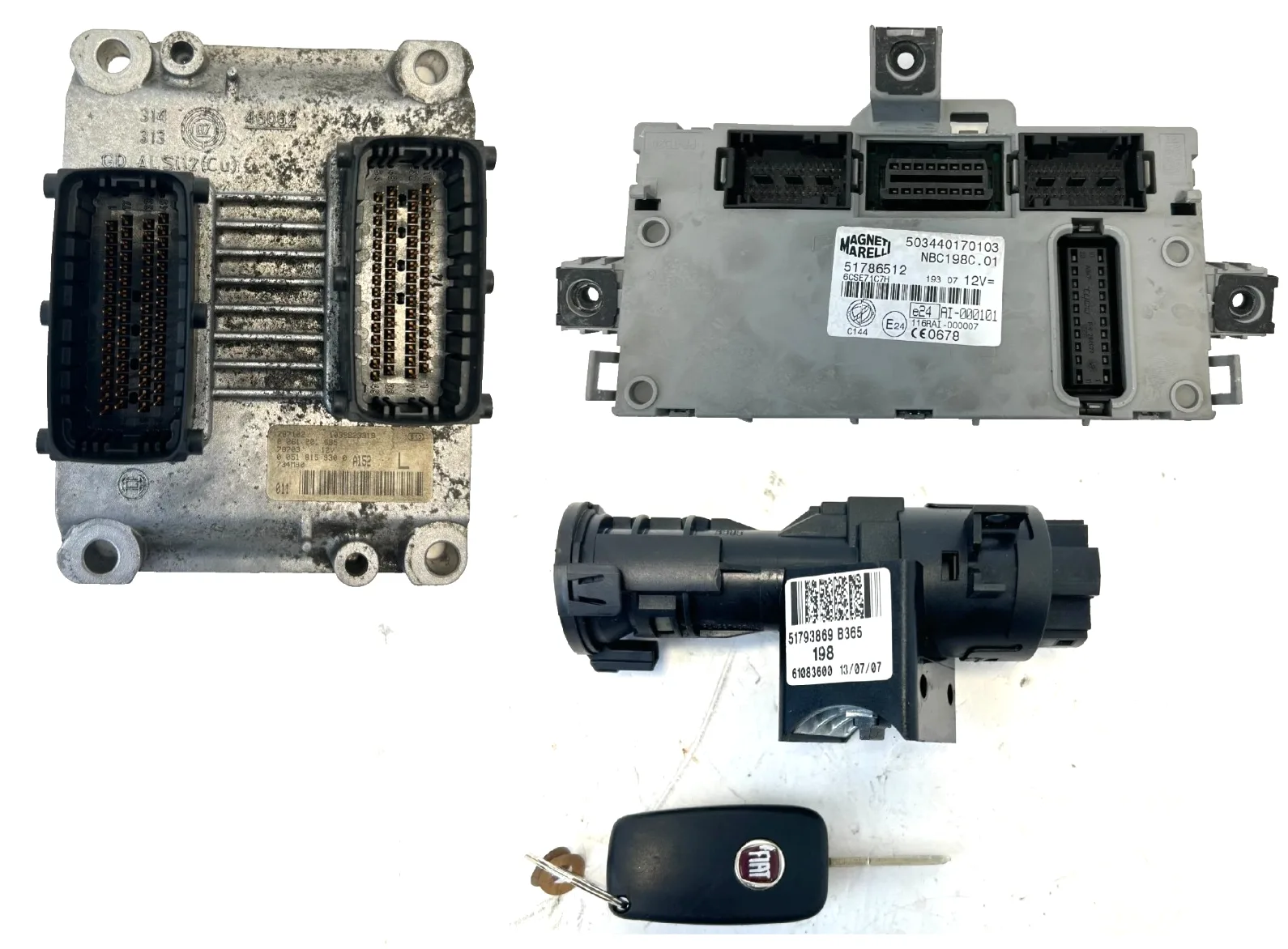 KIT CHIAVE FIAT BRAVO 2 SERIE 1.4 BENZINA (2007-2014) 00518159300