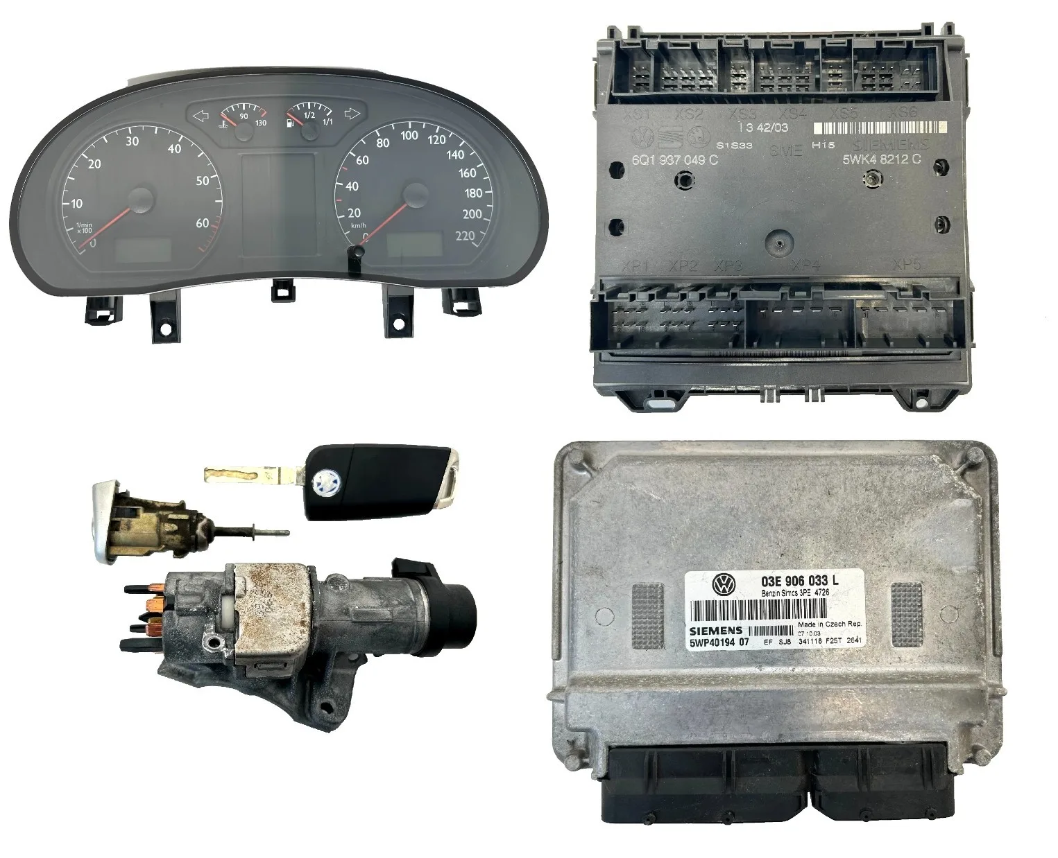 KIT CHIAVE VOLKSWAGEN POLO 1.2 BENZINA (9N)(2001-2005) 03E906033L