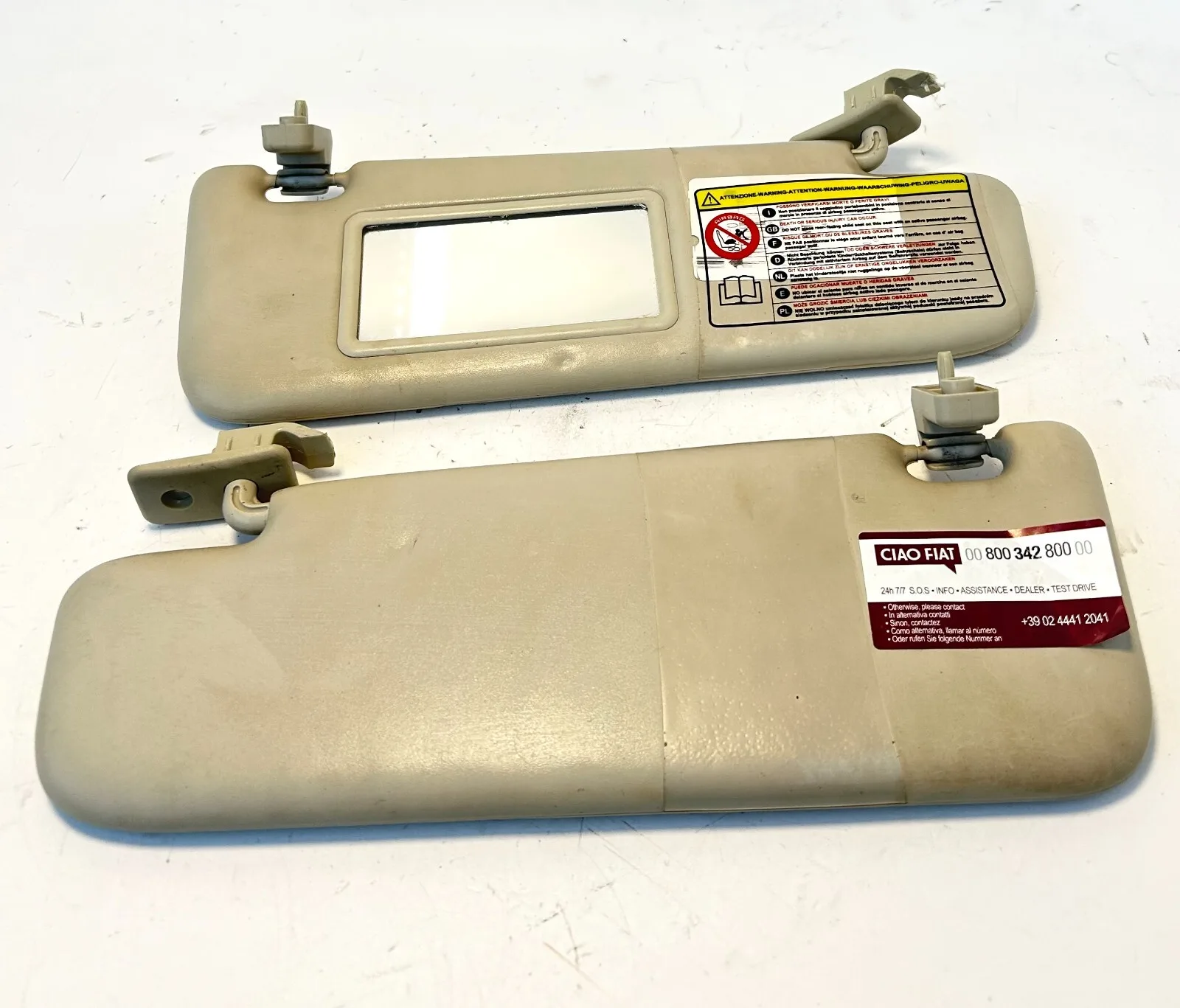 ALETTE PARASOLE FIAT 500 (2007-2015) ALETTA PANTINA DESTRA + SINISTRA